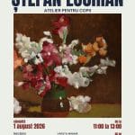 Afiș pentru atelierul „Flori în culori”, 1 august 2026, la Muzeul de Artă Constanța, cu detaliile de înscriere