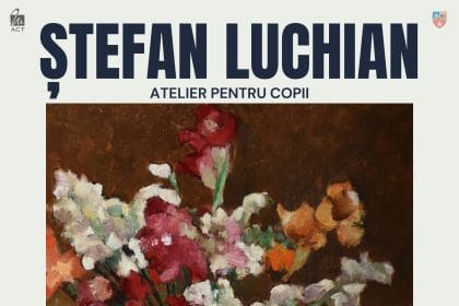 Afiș pentru atelierul „Flori în culori”, 1 august 2026, la Muzeul de Artă Constanța, cu detaliile de înscriere